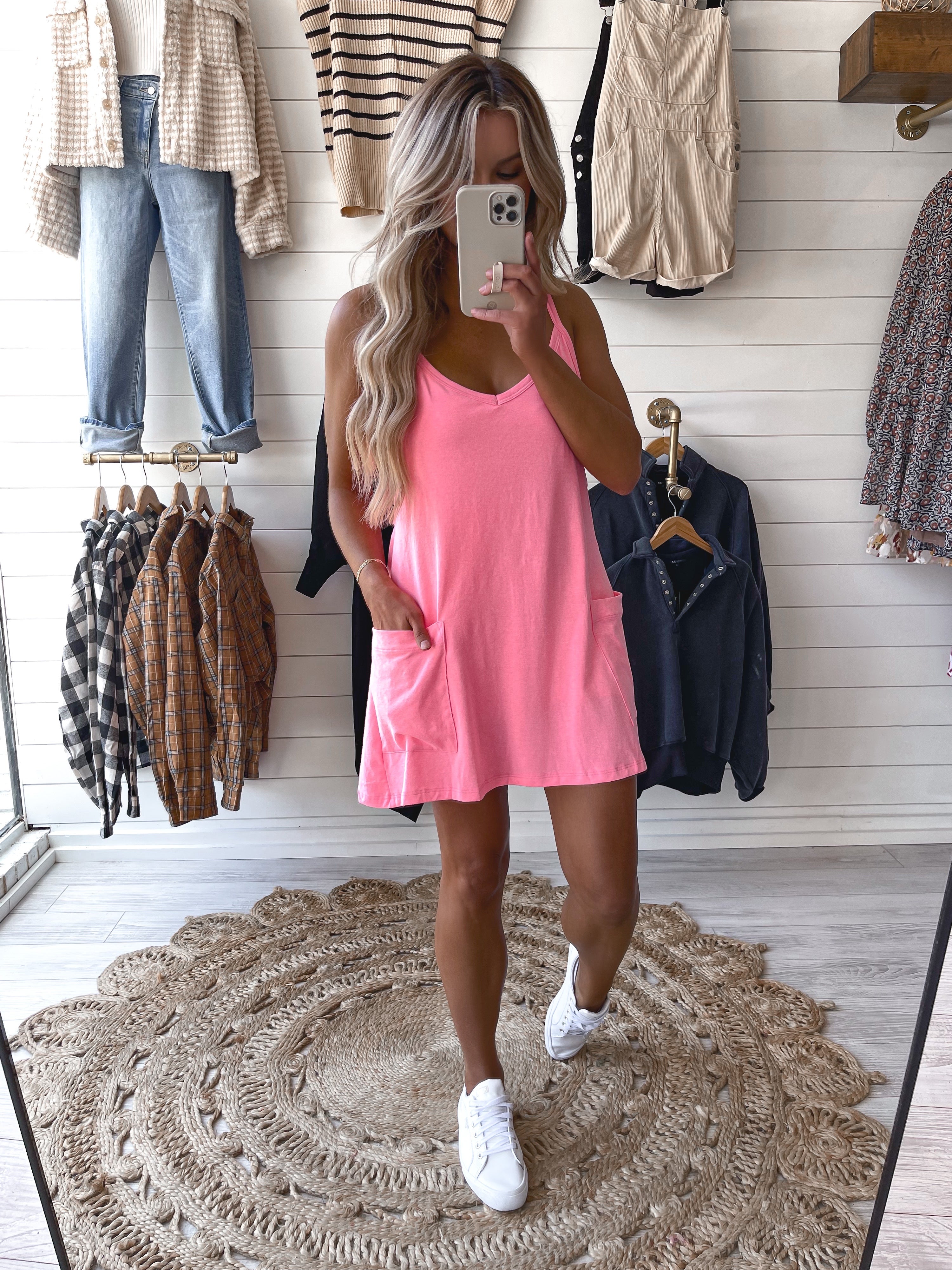 Checking In Romper in Pink