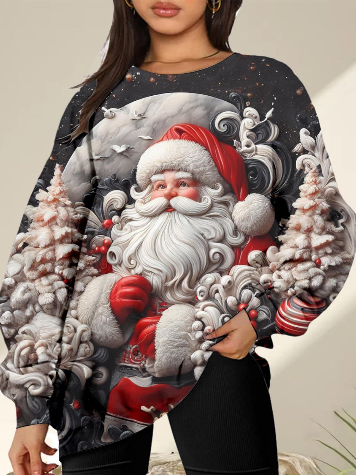 Night Moon Santa Long Sleeve Top